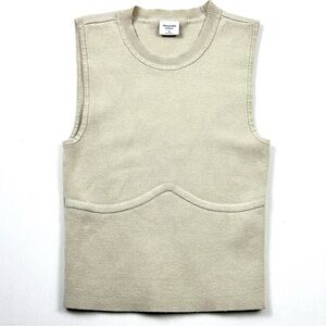 Abercrombie & Fitch Beige Sleeveless Bodycon Tight Knit Top - Size M